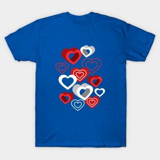 Love Hearts On Blue T-Shirt